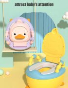 Little Mom Olita pentru copii Pink Duck prevazuta cu manere colac din PVC capac rabatabil si vas colector detasabil dimensiune 36.5 x 31 x 48 cm