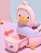 Little Mom Olita pentru copii Pink Duck prevazuta cu manere colac din PVC capac rabatabil si vas colector detasabil dimensiune 36.5 x 31 x 48 cm