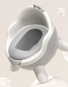 Little Mom Olita pentru copii Pipolino Grey design ergonomic 2 in 1 cu adaptor moale din spuma PU vas colector detasabil baza anti-alunecare protectie antistropire dimensiune 32 x 35.5 x 32.5 cm