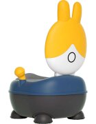 Little Mom Olita pentru copii Rabbit Yellow cu adaptor moale din PU vas colector detasabil capac rabatabil cu functie de spatar ergonomic picioruse antiaderente dimensiune 36 x 32.5 x 53 cm