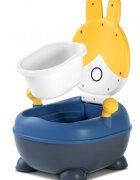 Little Mom Olita pentru copii Rabbit Yellow cu adaptor moale din PU vas colector detasabil capac rabatabil cu functie de spatar ergonomic picioruse antiaderente dimensiune 36 x 32.5 x 53 cm
