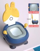 Little Mom Olita pentru copii Rabbit Yellow cu adaptor moale din PU vas colector detasabil capac rabatabil cu functie de spatar ergonomic picioruse antiaderente dimensiune 36 x 32.5 x 53 cm
