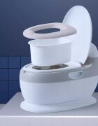 Little Mom Olita pentru copii Red Toilet model educativ si muzical cu design realist colac moale din spuma PU capac rabatabil si vas colector detasabil dimensiune 40 x 28 x 30 cm