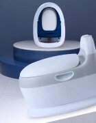 Little Mom Olita pentru copii Red Toilet model educativ si muzical cu design realist colac moale din spuma PU capac rabatabil si vas colector detasabil dimensiune 40 x 28 x 30 cm