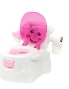 Little Mom Olita pentru copii Smiley Potty Pink educationala 3 in 1 design realist cu suport pentru hartia igienica cu vas colector detasabil si buton de tras apa dimensiune 42 x 30 x 36 cm