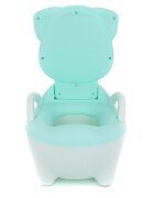 Little Mom Olita pentru copii Smiling Cat Blue cu colac din PVC cu compartiment de colectare detasabil manere de sustinere spatar ergonomic protectie antistropire margini rotunjite 50 x 38 x 31 cm