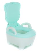 Little Mom Olita pentru copii Smiling Cat Blue cu colac din PVC cu compartiment de colectare detasabil manere de sustinere spatar ergonomic protectie antistropire margini rotunjite 50 x 38 x 31 cm