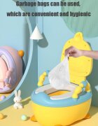 Little Mom Olita pentru copii Yellow Duck prevazuta cu manere colac din PVC capac rabatabil si vas colector detasabil dimensiune 36.5 x 31 x 48 cm