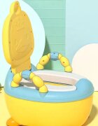 Little Mom Olita pentru copii Yellow Duck prevazuta cu manere colac din PVC capac rabatabil si vas colector detasabil dimensiune 36.5 x 31 x 48 cm