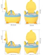 Little Mom Olita pentru copii Yellow Duck prevazuta cu manere colac din PVC capac rabatabil si vas colector detasabil dimensiune 36.5 x 31 x 48 cm