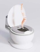 Little Mom Olita tip minitoaleta pentru copii Grey design realist si ergonomic colac PVC cu vas colector detasabil suport pentru hartie baza antiderapanta dimensiune 39 x 27 x 32 cm