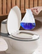Little Mom Olita tip minitoaleta pentru copii Grey design realist si ergonomic colac PVC cu vas colector detasabil suport pentru hartie baza antiderapanta dimensiune 39 x 27 x 32 cm