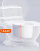 Little Mom Olita tip minitoaleta pentru copii Grey design realist si ergonomic colac PVC cu vas colector detasabil suport pentru hartie baza antiderapanta dimensiune 39 x 27 x 32 cm