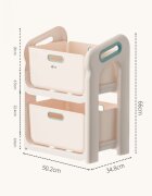 Little Mom Organizator jucarii Beige cu 2 compartimente manere ergonomice margini rotunjite dimensiuni 50.2 x 34.8 x 66 cm