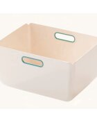 Little Mom Organizator jucarii Beige cu 2 compartimente manere ergonomice margini rotunjite dimensiuni 50.2 x 34.8 x 66 cm