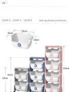 Little Mom Organizator pentru copii Piggy Blue cu 2 nivele echipat cu 2 cutii deschise prevazut cu roti dimensiuni 63x40x27 cm
