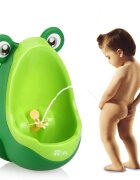 Little Mom Pisoar pentru baieti cu bazin colector detasabil fixare cu ventuze dimensiune 17 x 21 x 29 cm Happy Frog Green