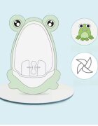 Little Mom Pisoar pentru baieti cu bazin colector detasabil fixare cu ventuze dimensiune 17 x 21 x 29 cm Happy Frog Green