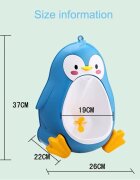 Little Mom Pisoar pentru baieti Cute Penguin Black sigur si rezistent cu montare versatila prin ventuze de perete sau agatare dimensiune 26 x 37cm