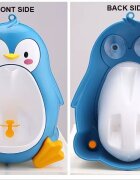 Little Mom Pisoar pentru baieti Cute Penguin Green sigur si rezistent cu montare versatila prin ventuze de perete sau agatare dimensiune 26 x 37cm