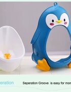Little Mom Pisoar pentru baieti Cute Penguin Green sigur si rezistent cu montare versatila prin ventuze de perete sau agatare dimensiune 26 x 37cm