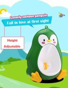 Little Mom Pisoar pentru baieti Cute Penguin Green sigur si rezistent cu montare versatila prin ventuze de perete sau agatare dimensiune 26 x 37cm