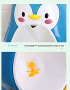 Little Mom Pisoar pentru baieti Cute Penguin Green sigur si rezistent cu montare versatila prin ventuze de perete sau agatare dimensiune 26 x 37cm