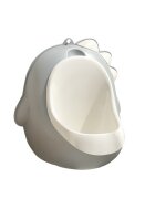 Little Mom Pisoar pentru baieti Grey Dino cu vas colector detasabil design ergonomic si suspendabil dimensiune 30 x 26 cm