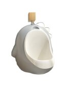 Little Mom Pisoar pentru baieti Grey Dino cu vas colector detasabil design ergonomic si suspendabil dimensiune 30 x 26 cm
