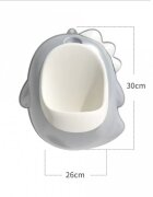 Little Mom Pisoar pentru baieti Grey Dino cu vas colector detasabil design ergonomic si suspendabil dimensiune 30 x 26 cm