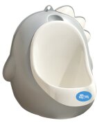 Little Mom Pisoar pentru baieti Grey Dino cu vas colector detasabil design ergonomic si suspendabil dimensiune 30 x 26 cm