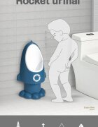 Little Mom Pisoar pentru baieti Rocket Navy cu inaltime reglabila vas colector detasabil dimensiune 275 x 15 x 49 cm