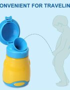 Little Mom Pisoar portabil pentru baietei Reutilizabil cu inchidere ermetica design intuitiv capacitate 600 ml dimensiune 17 x 9 cm Yellow