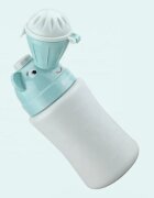 Little Mom Pisoar portabil pentru baietei Travel Blue reutilizabil design ergonomic si intuitiv dimensiune 22 x 8 cm capacitate 500 ml