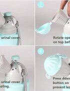 Little Mom Pisoar portabil pentru baietei Travel Blue reutilizabil design ergonomic si intuitiv dimensiune 22 x 8 cm capacitate 500 ml