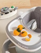 Little Mom Premergator 3 in 1 pentru copii Hello Grey pliabil cu maner parental cu panou muzical detasabil cu sezut reglabil in inaltime cu 6 roti silentioase sistem de franare dimensiune 74 x 60 x 86 cm