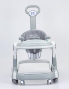 Little Mom Premergator 3 in 1 pentru copii Hello Grey pliabil cu maner parental cu panou muzical detasabil cu sezut reglabil in inaltime cu 6 roti silentioase sistem de franare dimensiune 74 x 60 x 86 cm