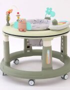 Little Mom Premergator bebelusi Activity Green pliabil educational cu panou interactiv sezut rotativ 360 grade roti pivotante silentioase dimensiune 68 x 68 x 50 cm
