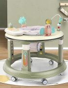 Little Mom Premergator bebelusi Activity Green pliabil educational cu panou interactiv sezut rotativ 360 grade roti pivotante silentioase dimensiune 68 x 68 x 50 cm