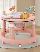 Little Mom Premergator bebelusi Activity Pink pliabil educational cu panou interactiv sezut rotativ 360 grade roti pivotante silentioase dimensiune 68 x 68 x 50 cm