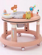 Little Mom Premergator bebelusi Activity Pink pliabil educational cu panou interactiv sezut rotativ 360 grade roti pivotante silentioase dimensiune 68 x 68 x 50 cm