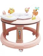 Little Mom Premergator bebelusi Activity Pink pliabil educational cu panou interactiv sezut rotativ 360 grade roti pivotante silentioase dimensiune 68 x 68 x 50 cm