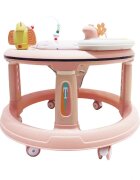 Little Mom Premergator bebelusi Activity Pink pliabil educational cu panou interactiv sezut rotativ 360 grade roti pivotante silentioase dimensiune 68 x 68 x 50 cm