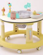 Little Mom Premergator bebelusi Activity Yellow pliabil educational cu panou interactiv sezut rotativ 360 grade roti pivotante silentioase dimensiune 68 x 68 x 50 cm