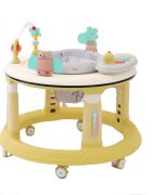 Little Mom Premergator bebelusi Activity Yellow pliabil educational cu panou interactiv sezut rotativ 360 grade roti pivotante silentioase dimensiune 68 x 68 x 50 cm