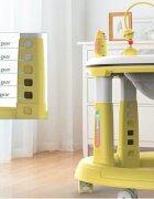Little Mom Premergator bebelusi Activity Yellow pliabil educational cu panou interactiv sezut rotativ 360 grade roti pivotante silentioase dimensiune 68 x 68 x 50 cm