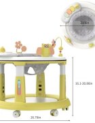 Little Mom Premergator bebelusi Activity Yellow pliabil educational cu panou interactiv sezut rotativ 360 grade roti pivotante silentioase dimensiune 68 x 68 x 50 cm