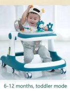 Little Mom Premergator bebelusi Cosmos Green 2 in 1 cu functie de antepremergator cu 6 roti silentioase sistem de franare sezut reglabil pliere usoara si compacta spatar ergonomic panou interactiv detasabil