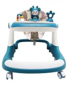 Little Mom Premergator bebelusi Cosmos Green 2 in 1 cu functie de antepremergator cu 6 roti silentioase sistem de franare sezut reglabil pliere usoara si compacta spatar ergonomic panou interactiv detasabil