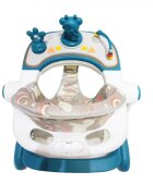 Little Mom Premergator bebelusi Cosmos Green 2 in 1 cu functie de antepremergator cu 6 roti silentioase sistem de franare sezut reglabil pliere usoara si compacta spatar ergonomic panou interactiv detasabil